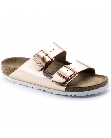 Birkenstock Παντόφλα Arizona Soft Footbed (Narrow), Metallic Cooper