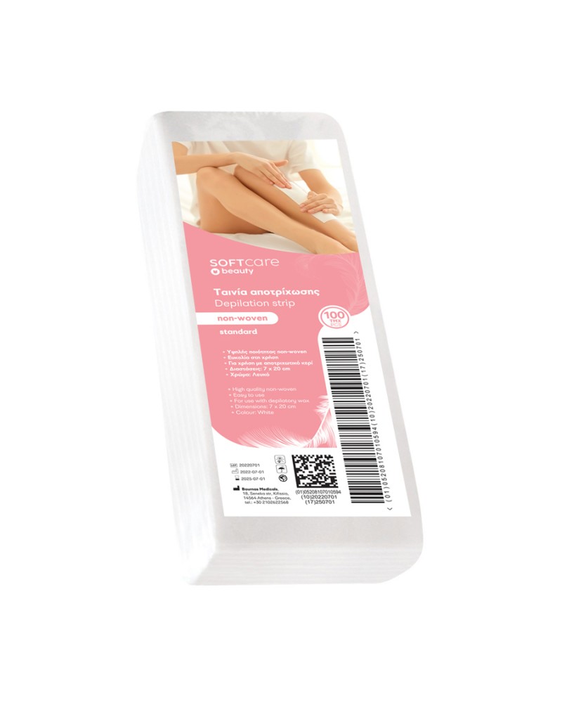 Soft Care Ταινίες Αποτρίχωσης Standard Non Woven 7 x 20cm, 100 τεμάχια